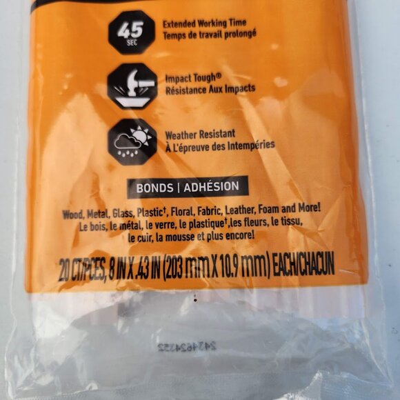 NEW Gorilla Hot Glue Sticks Clear Full Size 8" Long 20 Count Arts and Crafts Cra - Picture 9 of 14